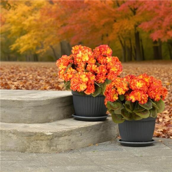 6 Bundles Fall Flowers Artificial for Decoration, Fake Geraniums Artificial - Picture 5 of 7